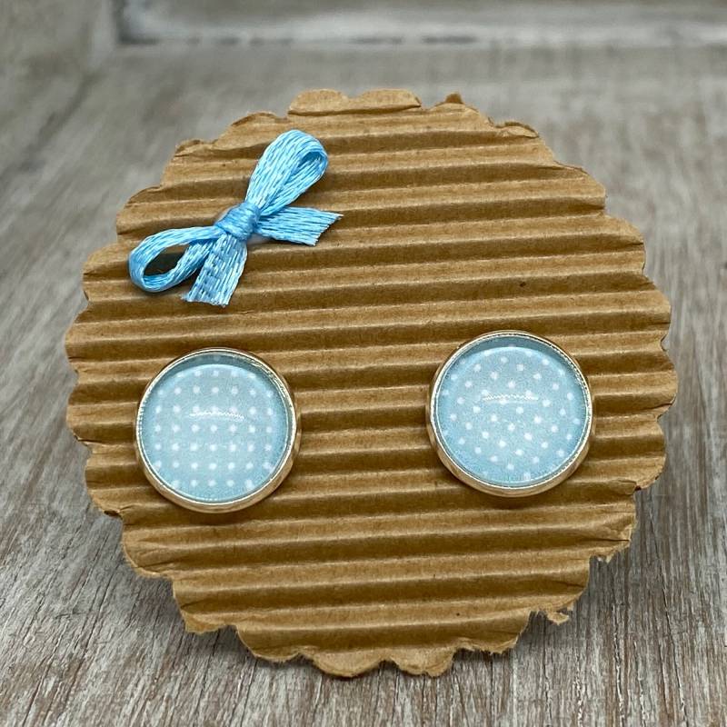 Pünktchen Ohrringe Hellblau - Geschenk Für Mädchen von nicisperlenzauber