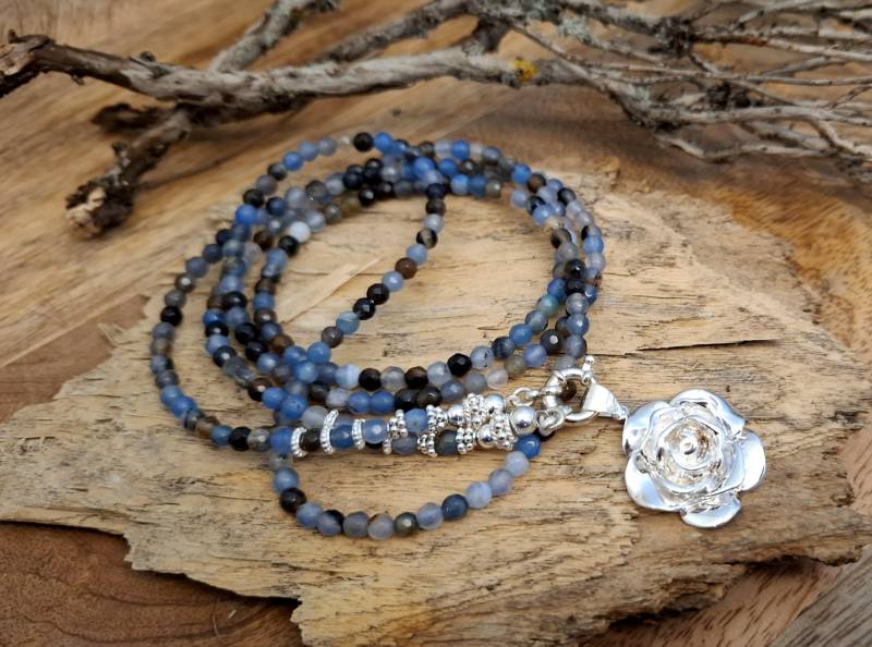 Laura - Edelsteinkette Silber Blau von nicitaModeschmuck