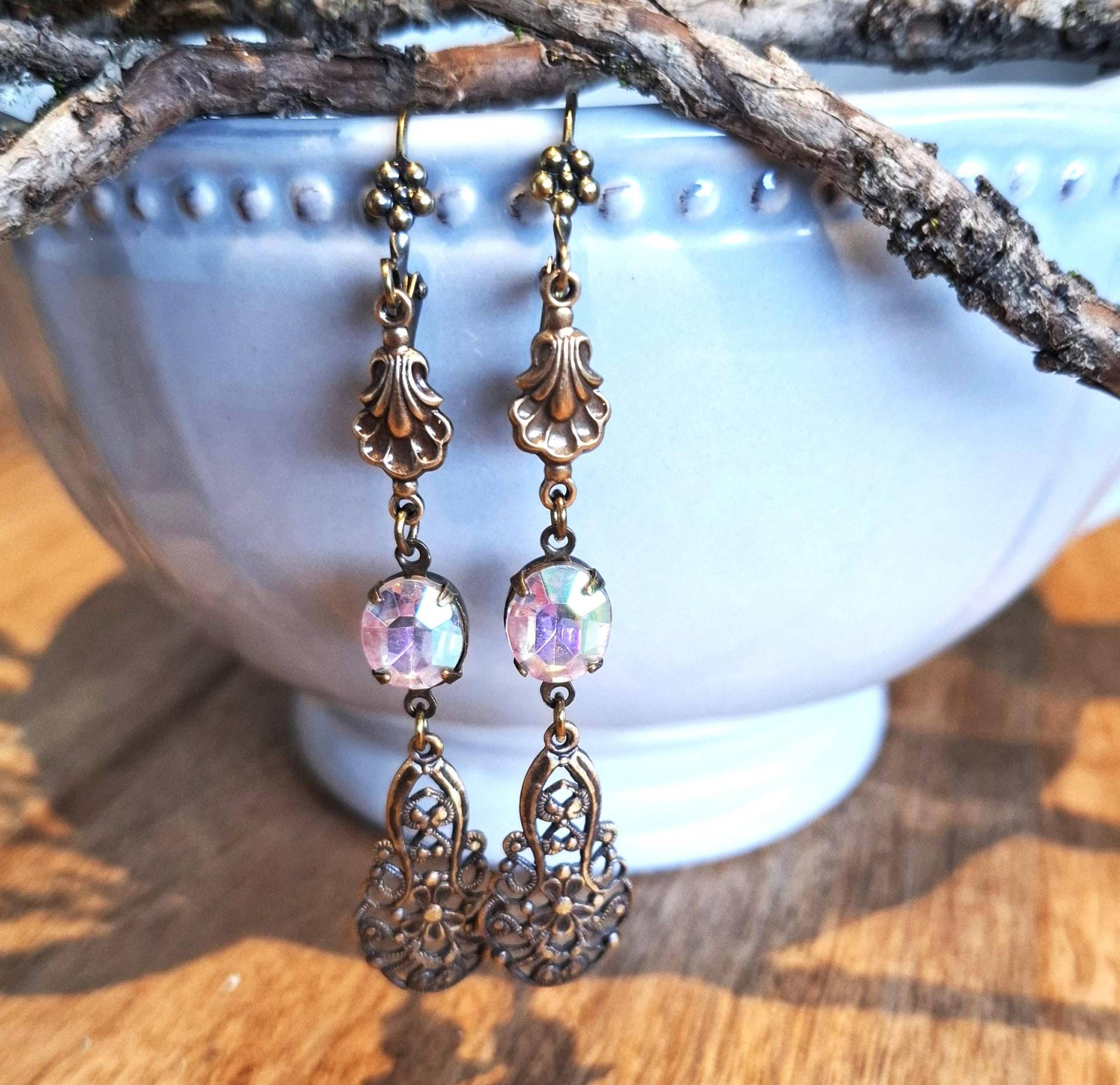 Lisa - Messingohrringe Hellrosa von nicitaModeschmuck