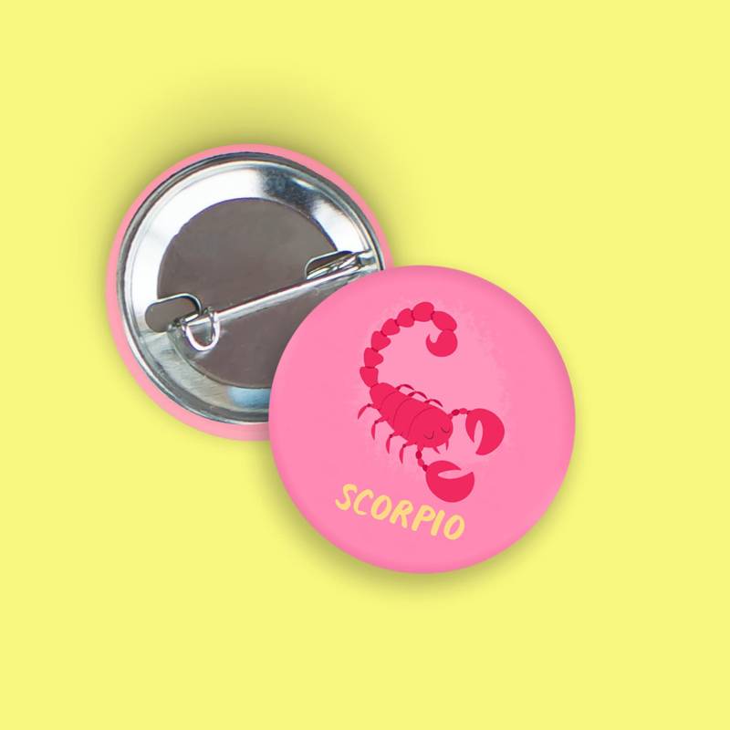 Skorpion Sternzeichen Pin-Back Knopf, 1, 5 ", Knopf von nicolemariepaperie