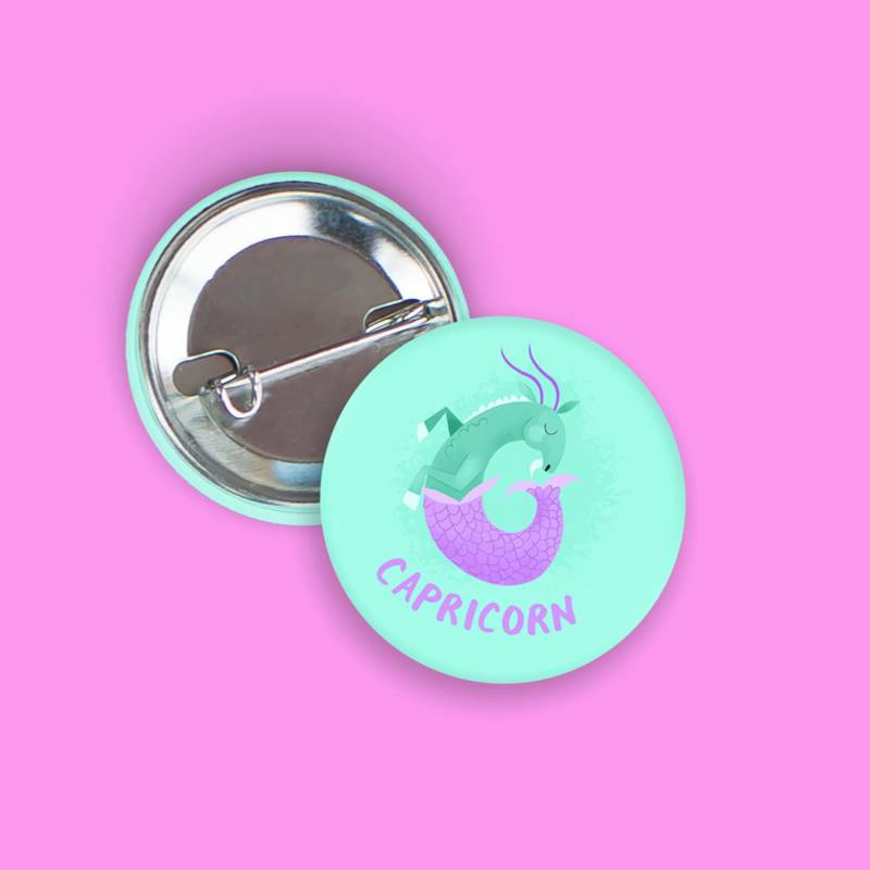 Steinbock Sternzeichen Pin-Back Button, 1, 5 ", Button von nicolemariepaperie