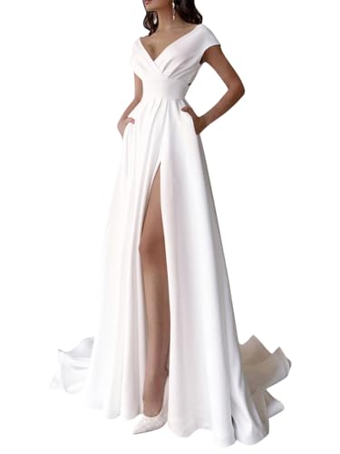 nicticsi Abendkleid Damen Lang Elegant Ballkleid Festliches Cocktailkleid Brautkleid Maxikleid Hochzeit Brautjungfernkleider Curvy Weihnachtskleider Bodenlang Partykleid Cocktail I Weiß L nicticsi Abendkleid Damen Lang Elegant Ballkleid Festliches Cocktailkleid Brautkleid Maxikleid Hochzeit Brautjungfernkleider Curvy Weihnachtskleider Bodenlang Partykleid Cocktail I Weiß L von nicticsi