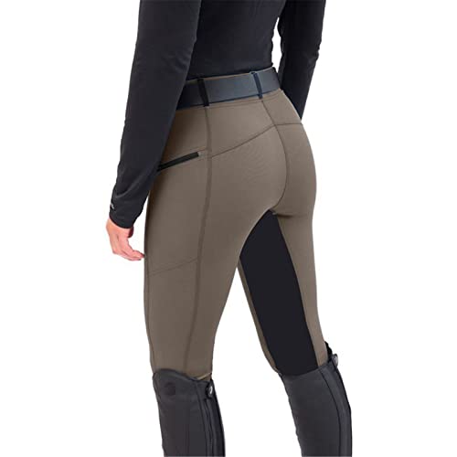 nicticsi Damen Mode Reiterhosen Slim Fit Elastische Splice Reiterhosen Casual Leggings Sport Hohe Taille Reithose Reitsport Trainingshose A Khaki L von nicticsi