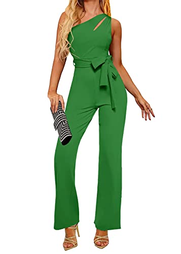 nicticsi Jumpsuit Damen Overall Sommer Elegant Einfarbiger Spitze Schlanker Gürtel Einteiliger Heimoverall Lässigen Lang Jumpsuit Overall Hosenanzug Romper Playsuit von nicticsi