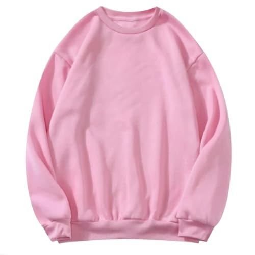 nicticsi Pullover Damen Sweatshirt Farbblock Langarm Rundhals Pulli Herbst Winter Frauen Locker Casual Oberteil Sport Streetwear Sweatshirts ohne Kapuze Langarmshirt Z Babyrosa M von nicticsi