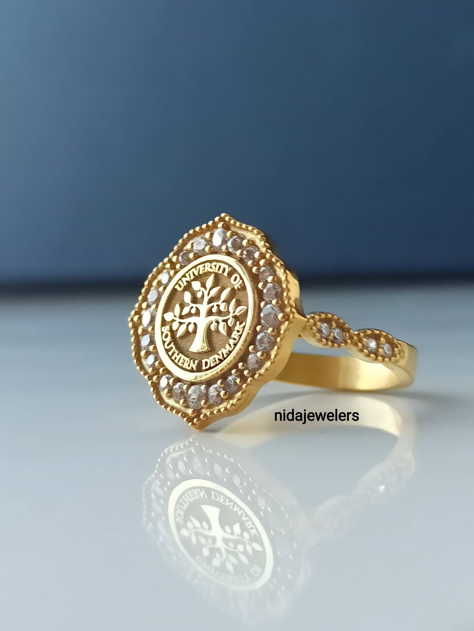 Abschluss Geschenk, Solid Gold, Valentinstag, Weihnachten Geschenk Familie Wappen, Signet Ring Frauen, Gold Ring, Wappen Gold von nidajewelers