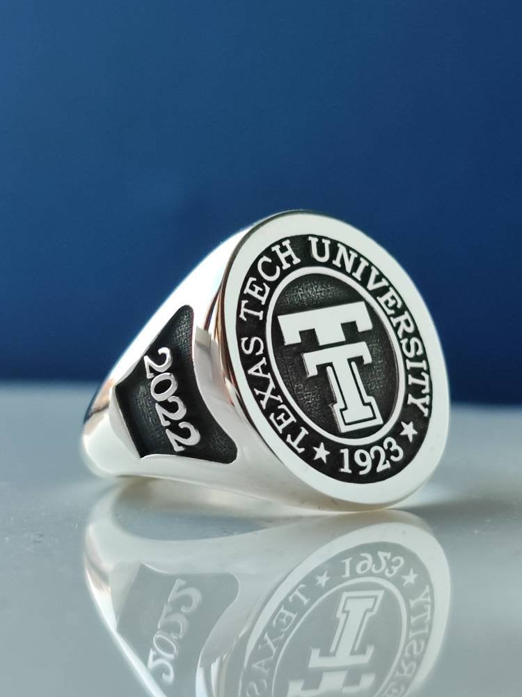 College Ring , Uni Benutzerdefinierte Som Sterling Silber Graduierung Personalisierte Für Ihn Männer von nidajewelers