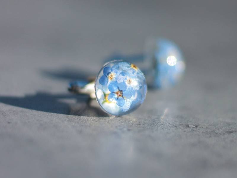 Vergissmeinnicht Manschettenknöpfe/Bräutigam Für Männer Herren Accessoire Harz Und Geschenk Ihn von nididees