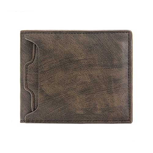 niei Herren Geldbörse Men's Wallet New Short Style Fashion Casual Large-Capacity Multi-Card Slot Draw Card Wallet Card Holder (Color : Deep Coffee) von niei