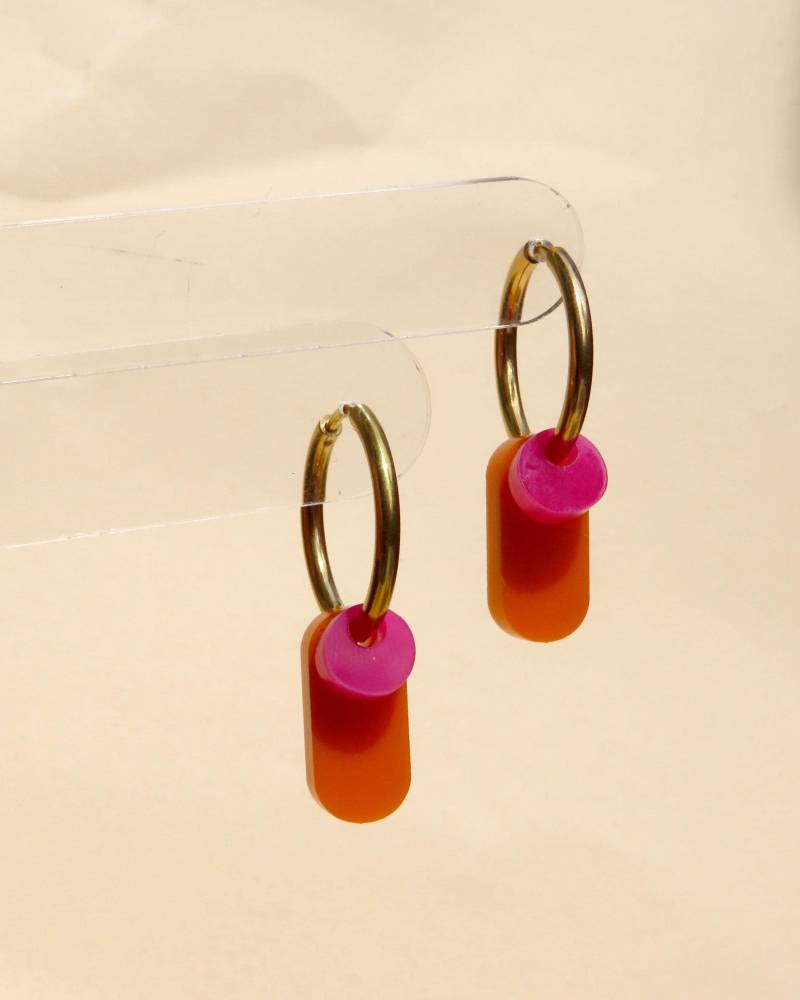 Dopamine Colors Creolen in Orange/Pink Dopamine Colors Creolen in Orange/Pink von niemalsmehrohnede