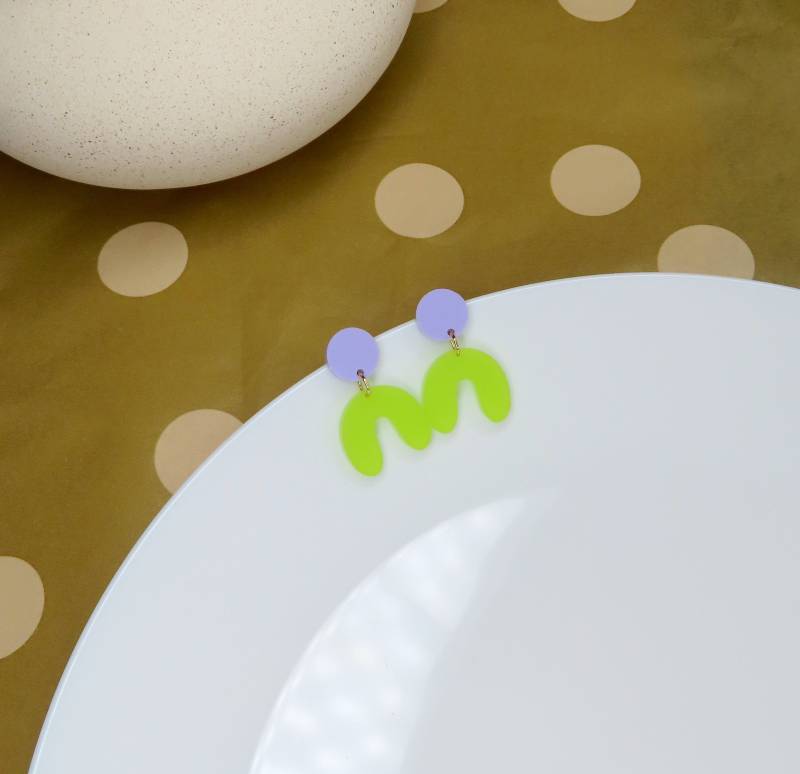 Lime Flieder Arch Bogen Ohrringe von niemalsmehrohnede