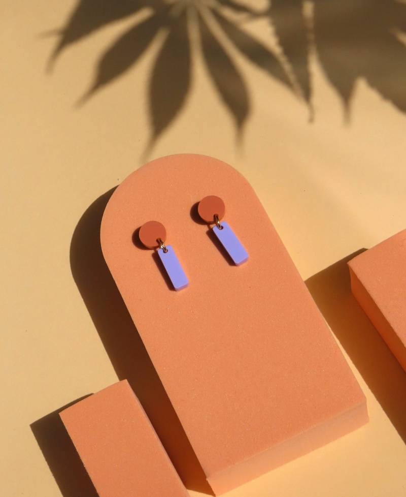 Mini Sticks Statement Ohrringe - Terracotta Flieder von niemalsmehrohnede