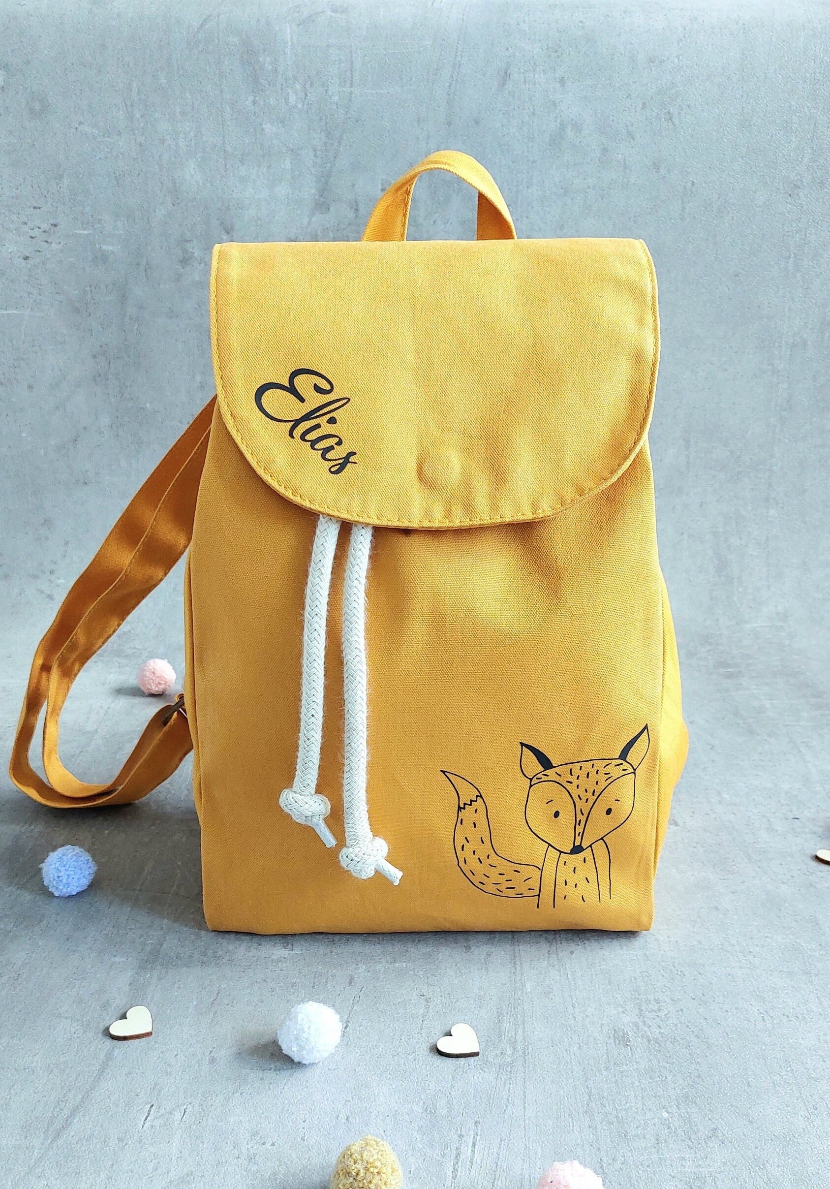 Rucksack Kinder Personalisierbar - Für Mit Namen Und Tiermotiv Aus 100% Baumwolle, Perfekt Als Geschenk Den Kita-start von nifesahandmade