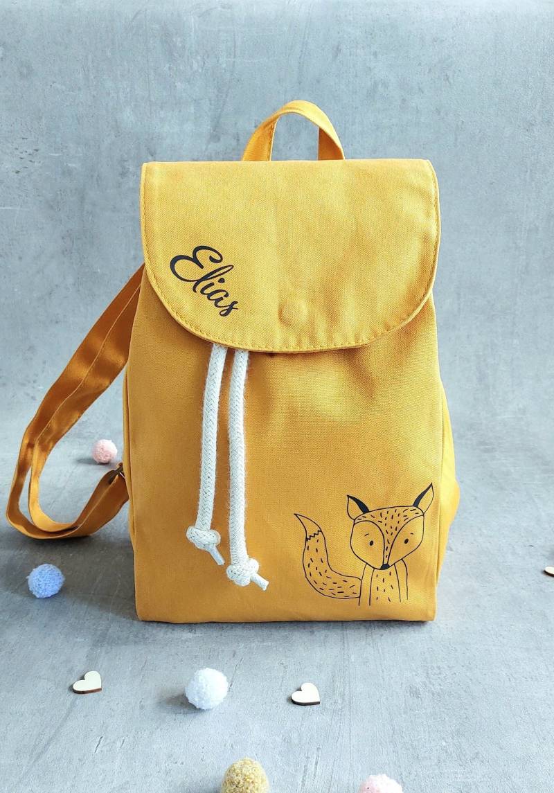 Rucksack Kinder Personalisierbar - Für Mit Namen Und Tiermotiv Aus 100% Baumwolle, Perfekt Als Geschenk Den Kita-start von nifesahandmade