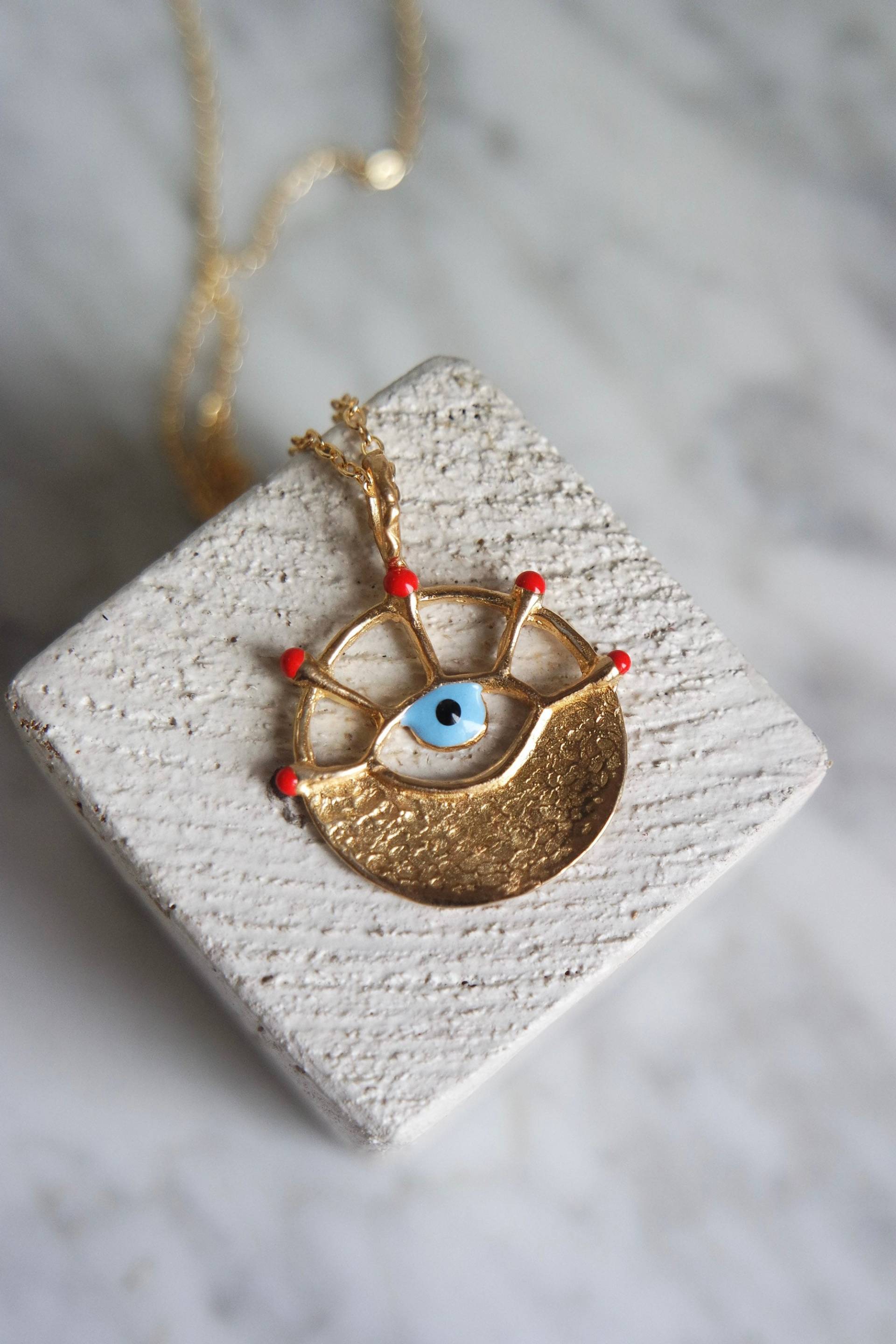 Evil Eye Halskette, Vergoldet, Geschenk Für Sie, Weihnachten von nihanatakanco