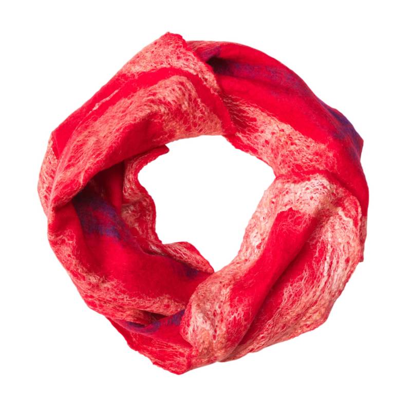 Gefilzter Schal. Rose-Schal in Rot, Blau, Grün Und Gelb. Handfelted Aus Superfeiner Merinowolle Seide von nikicollier