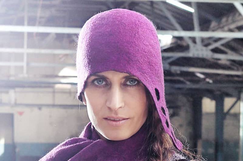 Handgemachte Filz Hut Lila. Hergestellt in Irland Aus Superfine Merino Und Lokaler Luxuswolle von nikicollier