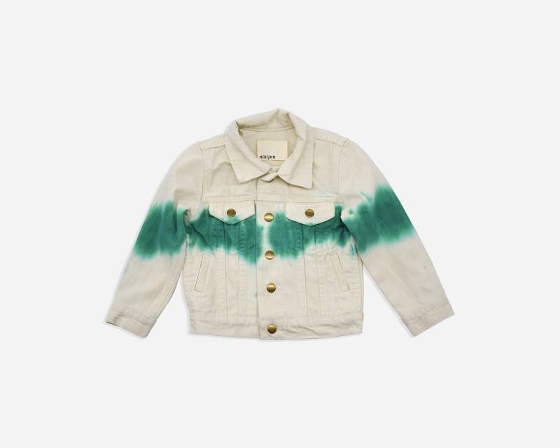 Gestreifte Jeansjacke Für Kinder - Handgefärbt/Individuell Gefärbt Druckknopfverschluss Made in Den Usa von nikijonjeanwear