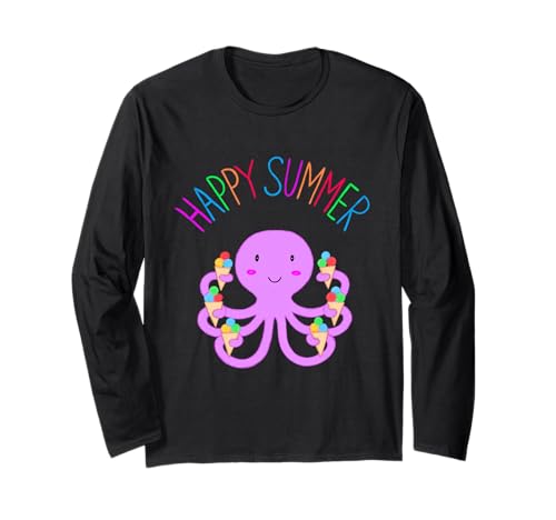 Oktopus mit EIS Sommer Kraken Kinder Sommerzeit Freude Langarmshirt von nikki_malt_was