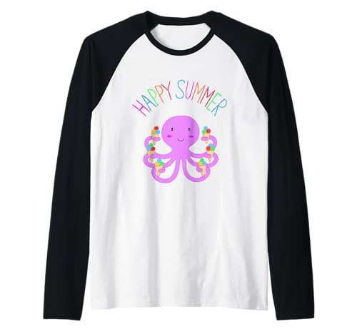 Oktopus mit EIS Sommer Kraken Kinder Sommerzeit Freude Raglan von nikki_malt_was