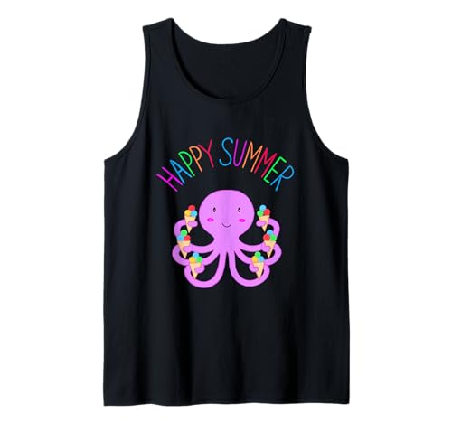 Oktopus mit EIS Sommer Kraken Kinder Sommerzeit Freude Tank Top von nikki_malt_was