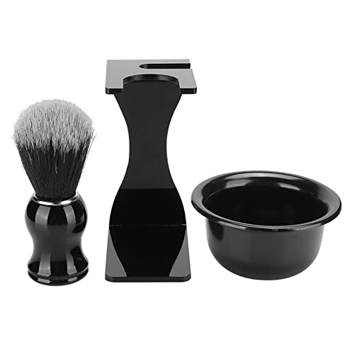 3-teiliges Herren-Rasierset, Bart-Rasierpinsel, Schüssel, Halter, Gesichtshaar-Styling-Set für Zuhause und Reisen, Friseur-Pflegewerkzeuge, perfektes Geschenk für Vater, Freund, Ehemann von nikusaz