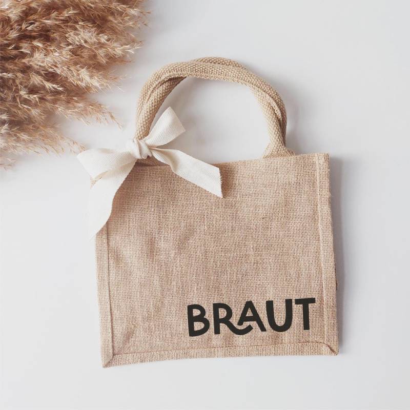 Jutetasche Braut Geschenk Jute Tasche Brautjungfer Jga Bride To Be Team Trauzeugin von nillieManufaktur