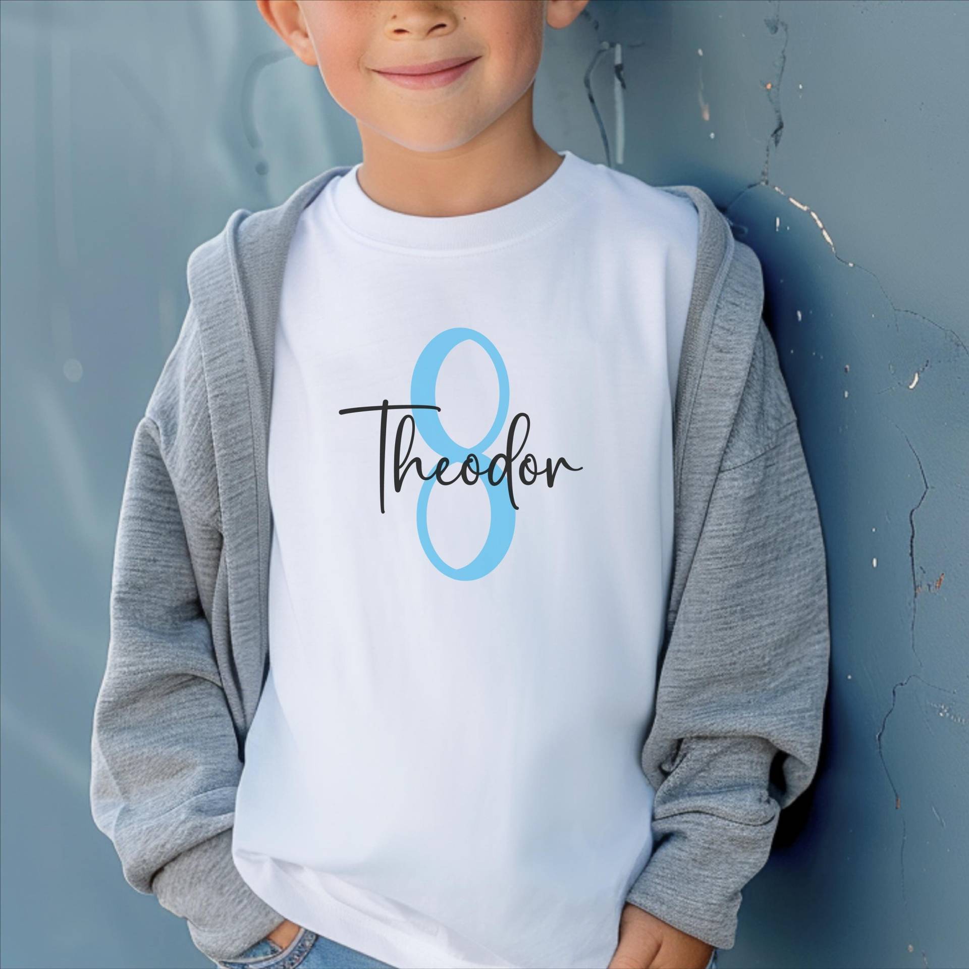 Langarm Geburtstagsshirt Junge O. Mädchen Geburtstag Longsleeve Mit Zahl + Name, Personalisiert Für 2 3 4 5 6 7 8 9 Jahre von nillieManufaktur