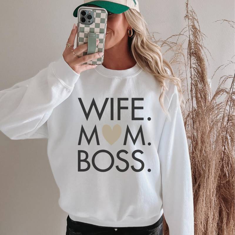 Mama Sweater Wife Mom Boss Pullover Sweatshirt Geschenk Muttertagsgeschenk Geburtstag [2Pu202] von nillieManufaktur