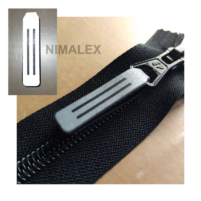 Licht Reflektierender Anhänger Für Reißverschluss-Zipper | Reißverschluss-Läufer Schlaufe Kunstleder Schwarz /Silbergrau Reflektierend Licht Reflektierender Anhänger Für Reißverschluss-Zipper | Reißverschluss-Läufer Schlaufe Kunstleder Schwarz /Silbergrau Reflektierend von nimalex