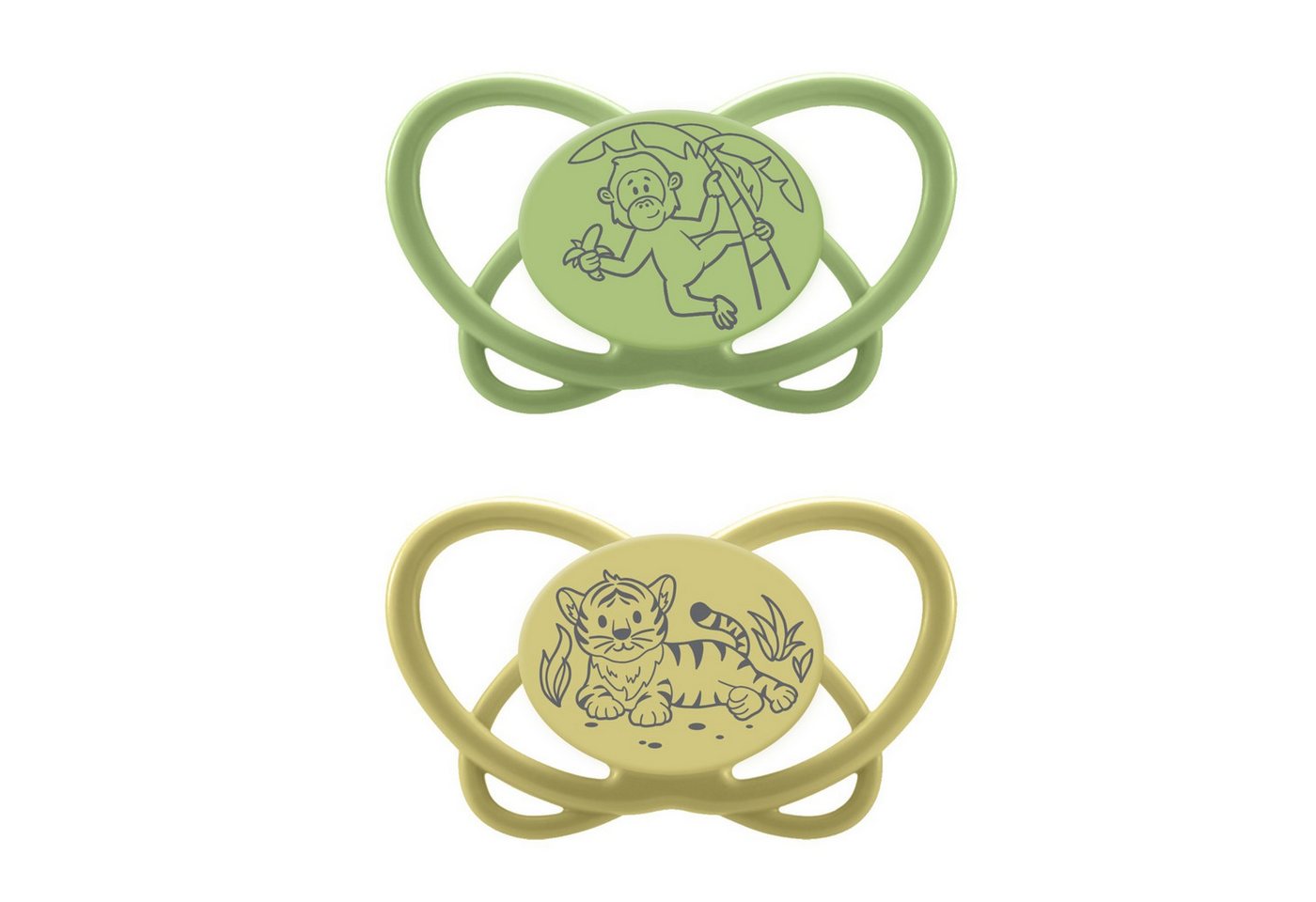 nip Schnuller Beruhigungssauger Butterfly Silikon Symmetrisch, Symmetrisch Ovale Saugerform von nip