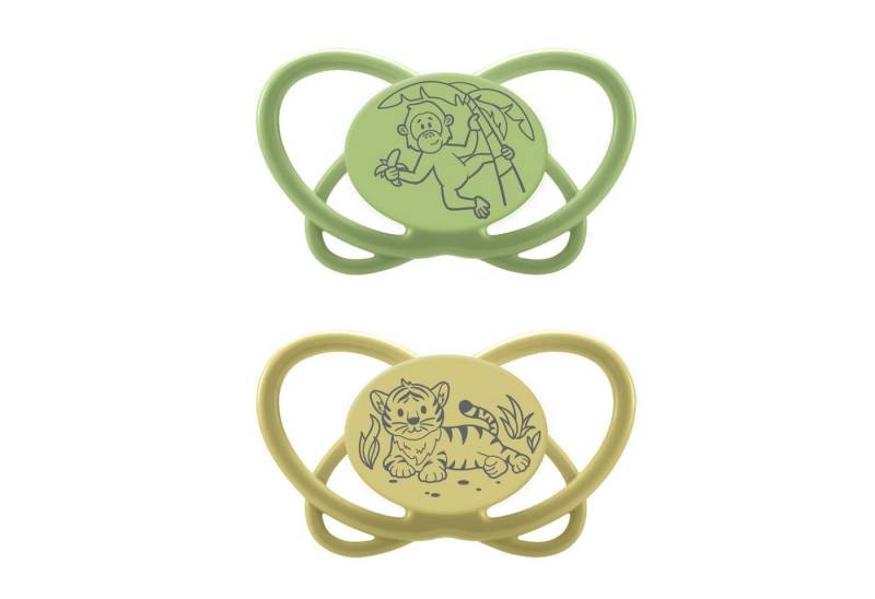 nip Schnuller Beruhigungssauger Butterfly Silikon Symmetrisch, Symmetrisch Ovale Saugerform von nip