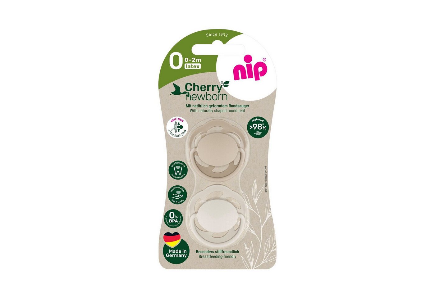 nip Schnuller Greenline Newborn Latex 0-2M nip Schnuller Greenline Newborn Latex 0-2M von nip