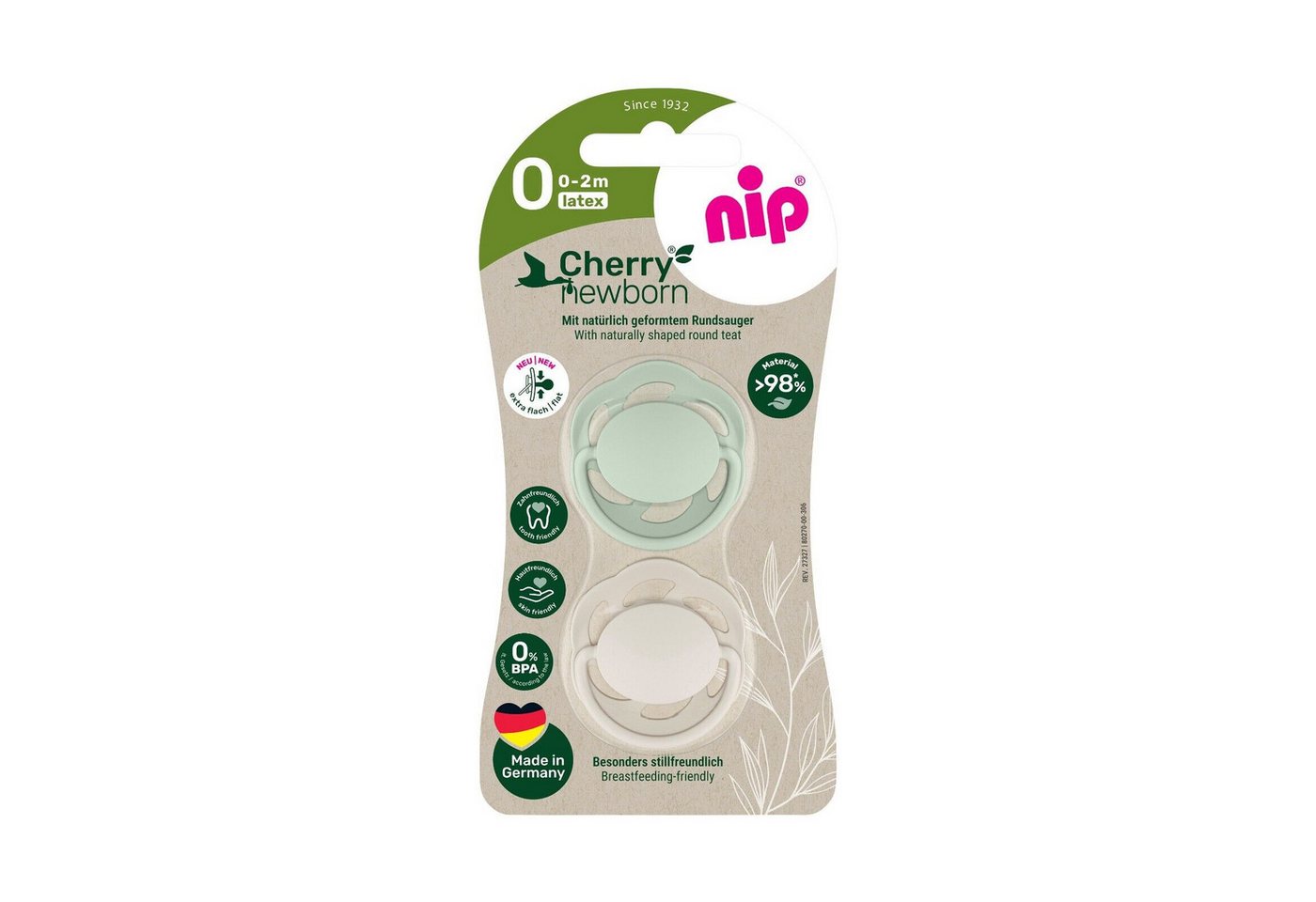 nip Schnuller Greenline Newborn Latex 0-2M nip Schnuller Greenline Newborn Latex 0-2M von nip