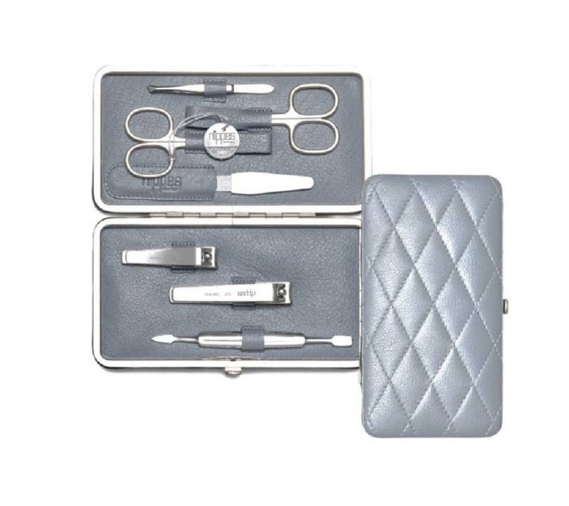 nippes Solingen Maniküre-Etui Maniküre Set RAUTE mit Lamm-Nappa-Etui und Vernickelten Instrumenten, 3 tlg., Außen und innen echt Leder von nippes Solingen