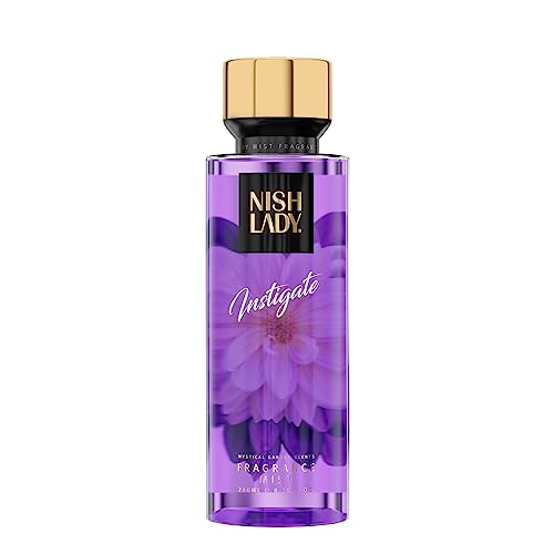 NishLady Body Mist - Fragrance Mist – Body Spray - Body Parfüm - 260 ml - Perfekte Wahl für Tägliche Erfrischung und Besondere Momente (260 ml (1er Pack), Instigate) von nishlady