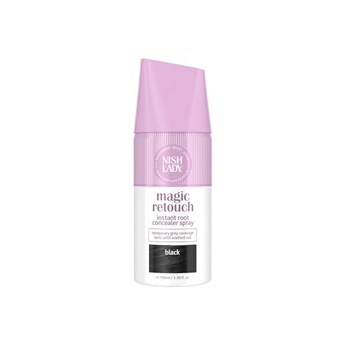 Nishlady Magic Retouch Sprays Instant Root Concealer Spray - Schnelle und Einfache Anwendung, Ansatz-Ausbesserungsspray, für Frauen Haarfarbspray Hellbraun, Schwarz (Black, 100 ml (1er Pack)) von nishlady