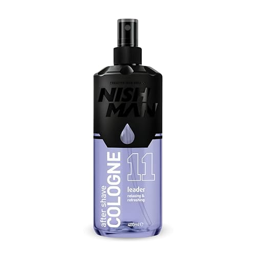 NISHMAN Aftershave Cologne 11 - Leader 400ml – Erfrischende Aftershave Sprüh-Lotion für Herren – Duft von Lavendel, Bergamot, Zitrone, Indischem Basilikum, Amber – Herren Aftershave Kölnisch Wasser von nishman