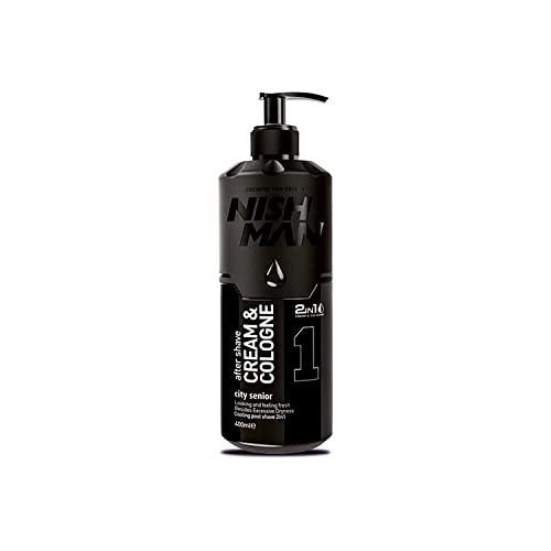 NISHMAN Aftershave Cream Cologne 01 - City Senior 400ml - 2in1 Cream & Cologne, Extra Moisturizing Men After Shave - Refreshing & Cooling Post-Shave Moisturizing Spray Lotion von nishman