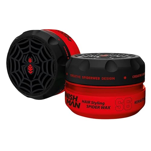 NISHMAN Aqua Spider Wax S6 – Keratin Red 150g – Mango Duft – Starker Halt & Glänzendes Finish Haarwachs für Männer, Flexibles Styling für Alle Haartypen von nishman