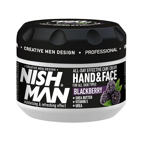 NISHMAN Hand- und Gesichtscreme - Blackberry 300ml - Feuchtigkeitsspendende, Nährende und Pflegende Creme für Gesunde Haut - Ideal für Trockene und Empfindliche Haut von nishman