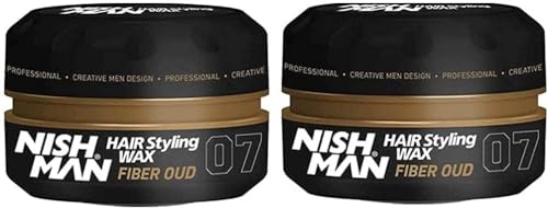 NISHMAN Haarstyling-Wachs für Männer 07 – Gold One 150 g – Gold One Duft – natürlicher Glanz-Look – starker Halt – Herren-Haargel Aqua Wax – langanhaltende Kontrolle und Definition (2 Stück) von nishman