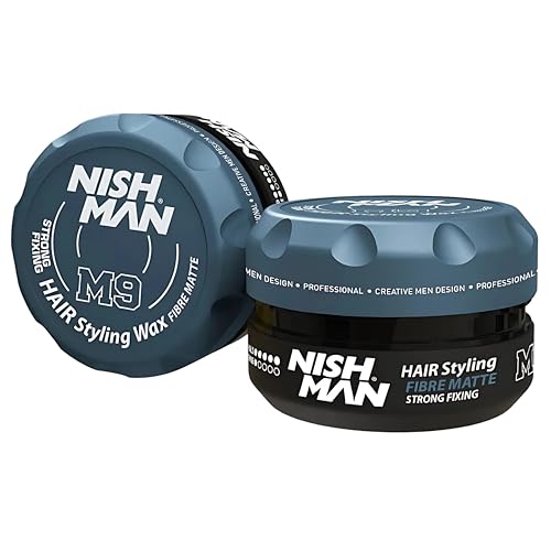 NISHMAN M9 Haarstyling-Wachs - Pliable Fiber Matte Strong Fixing 100g - Mattes Finish, Hoher Halt, Verleiht Extra Volumen - Perfekt für Kurzes & Welliges Haar von nishman