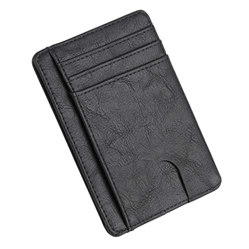 niumanery Slim RFID Blocking Leather Wallet Credit ID Card Holder Purse Money Case for Men Women Black von niumanery