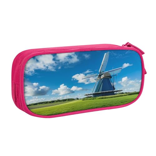 njkhbolk Tragbare Schreibwaren-Organizer mit blauem Aufdruck, großes Fassungsvermögen, doppellagiges Federmäppchen mit Reißverschluss njkhbolk Tragbare Schreibwaren-Organizer mit blauem Aufdruck, großes Fassungsvermögen, doppellagiges Federmäppchen mit Reißverschluss von njkhbolk