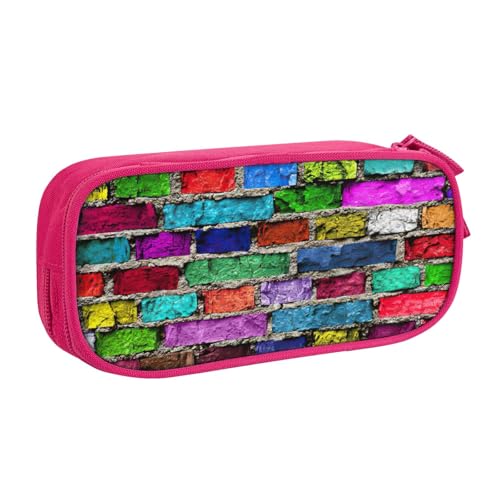 njkhbolk Tragbarer, bunter Ziegeldruck-Schreibwaren-Organizer, großes Fassungsvermögen, doppellagiges Federmäppchen mit Reißverschluss njkhbolk Tragbarer, bunter Ziegeldruck-Schreibwaren-Organizer, großes Fassungsvermögen, doppellagiges Federmäppchen mit Reißverschluss von njkhbolk