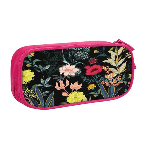 njkhbolk Tragbarer, farbenfroher Boho-Blumendruck, Schreibwaren-Organizer, großes Fassungsvermögen, doppellagiges Federmäppchen mit Reißverschluss njkhbolk Tragbarer, farbenfroher Boho-Blumendruck, Schreibwaren-Organizer, großes Fassungsvermögen, doppellagiges Federmäppchen mit Reißverschluss von njkhbolk