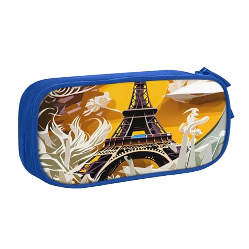 njkhbolk Tragbarer Briefpapier-Organizer mit Paris-Eiffelturm-Aufdruck, großes Fassungsvermögen, doppellagiges Federmäppchen mit Reißverschluss njkhbolk Tragbarer Briefpapier-Organizer mit Paris-Eiffelturm-Aufdruck, großes Fassungsvermögen, doppellagiges Federmäppchen mit Reißverschluss von njkhbolk