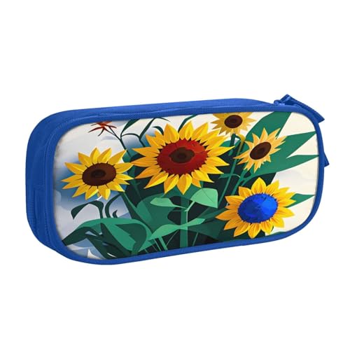 njkhbolk Tragbarer Briefpapier-Organizer mit Sonnenblumen-Motiv, großes Fassungsvermögen, doppellagiges Federmäppchen mit Reißverschluss njkhbolk Tragbarer Briefpapier-Organizer mit Sonnenblumen-Motiv, großes Fassungsvermögen, doppellagiges Federmäppchen mit Reißverschluss von njkhbolk