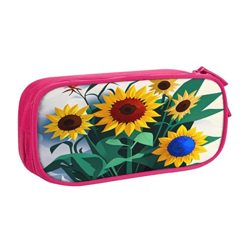 njkhbolk Tragbarer Briefpapier-Organizer mit Sonnenblumen-Motiv, großes Fassungsvermögen, doppellagiges Federmäppchen mit Reißverschluss njkhbolk Tragbarer Briefpapier-Organizer mit Sonnenblumen-Motiv, großes Fassungsvermögen, doppellagiges Federmäppchen mit Reißverschluss von njkhbolk